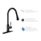 Kibi Single Handle Pull Down Kitchen Faucet With Touch Sensor F102MB-S - alternate 9
